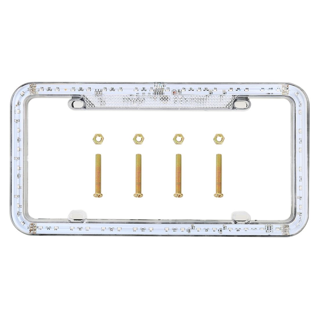 12V Car License Plate Plastic Bracket Frame Holder Stand Mount With Light (Red Light)
