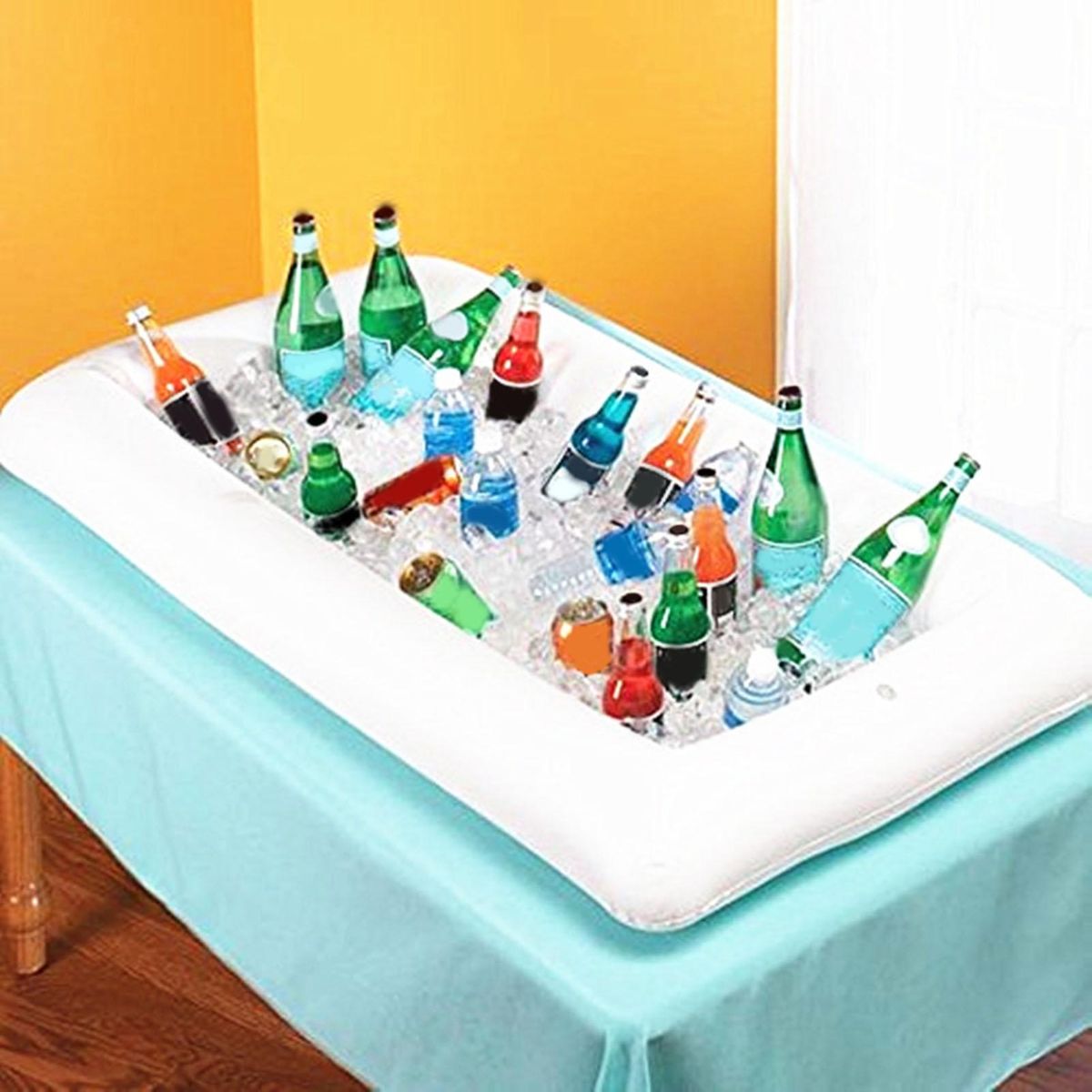Salad Serving Tray Inflatable Ice Salad Tray Food Drink Container White
