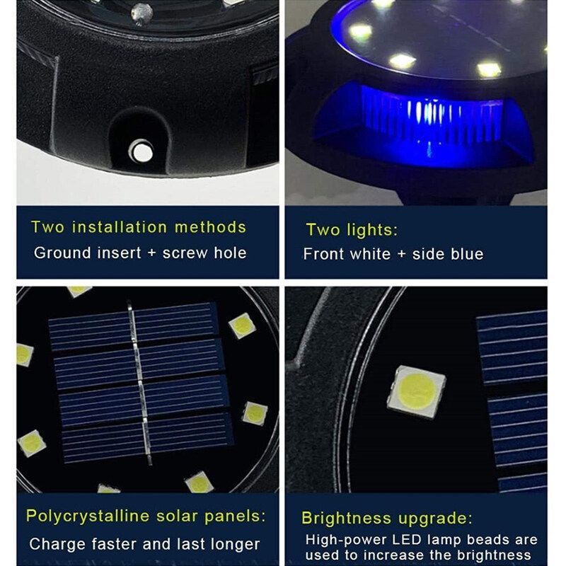 Solar Powered 12LED Waterproof IP67 Ground Buried Light Floor Decking Landscape Patio Outdoor Garden Lawn Lamp Decor Multicolor+White/Warm White Warmwhite+Colorful