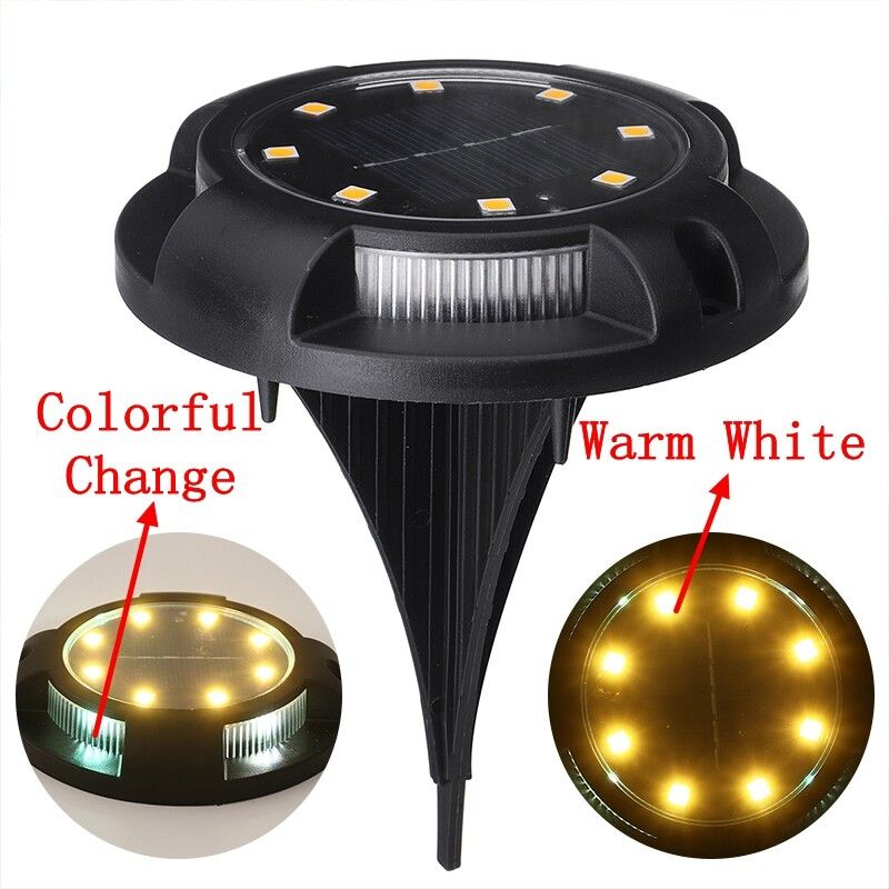 Solar Powered 12LED Waterproof IP67 Ground Buried Light Floor Decking Landscape Patio Outdoor Garden Lawn Lamp Decor Multicolor+White/Warm White Warmwhite+Colorful