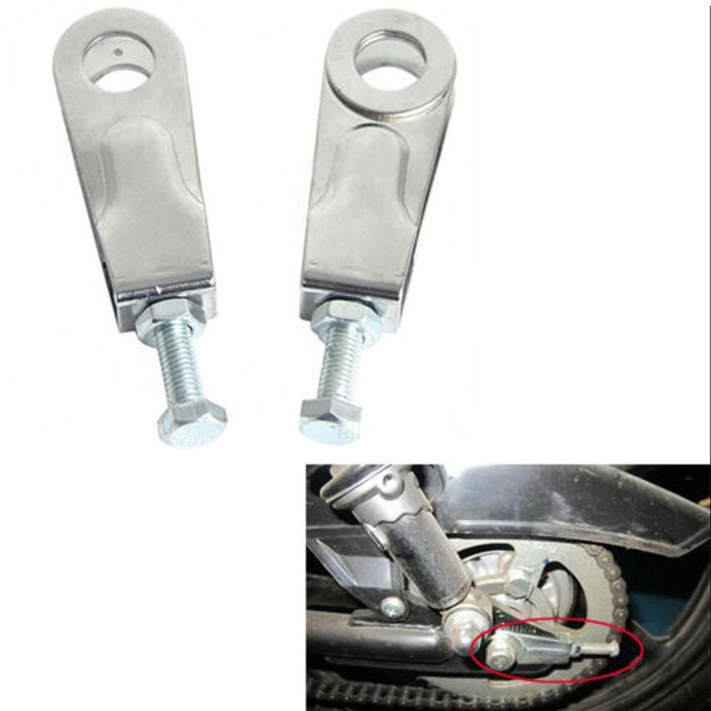 1Pair 15mm Axle Puller Tensioner Wheel Chain Adjuster Pair For Yamaha YBR 125 2008-2016 Accessories Silver