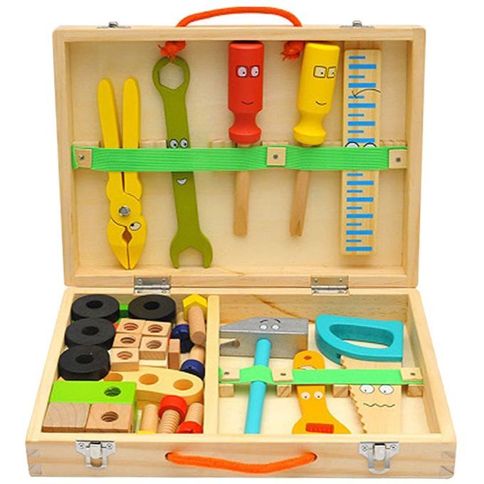 Creative Tool Kit For Kids Cartoon Wooden Box For Toddlers 3 Year Old