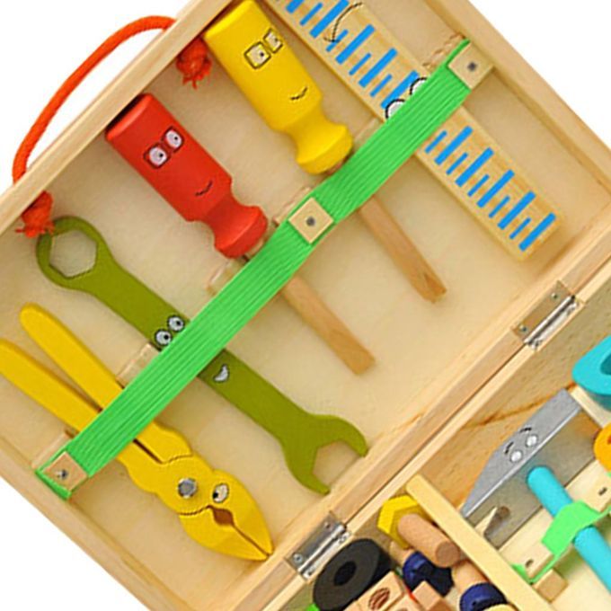 Creative Tool Kit For Kids Cartoon Wooden Box For Toddlers 3 Year Old