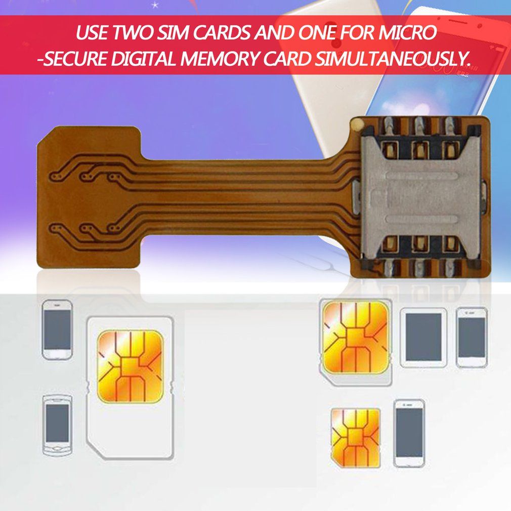 Universal Hybrid SIM Card Slot Dual Adapter Extender Nano To