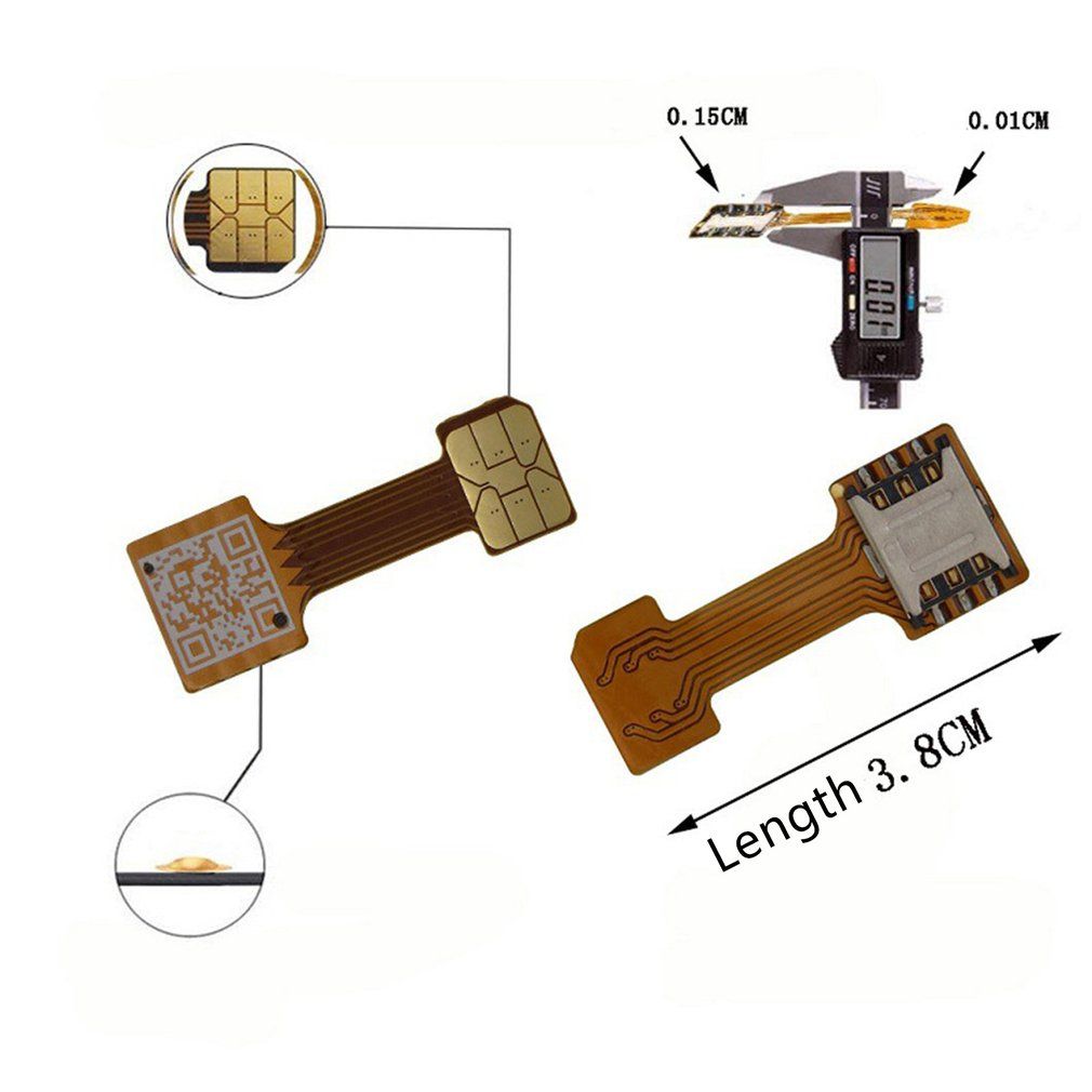 Universal Hybrid SIM Card Slot Dual Adapter Extender Nano To