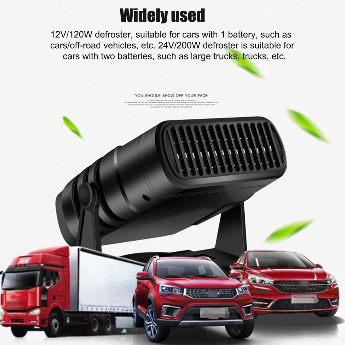 4 in 1 12V 120W Car Heater Electric Cooling Heating Fan