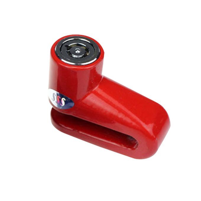 Heavy Duty Motorcycle Mountain Bicycle E-Bike Disk Brake Safety Anti-Theft Lock-Red