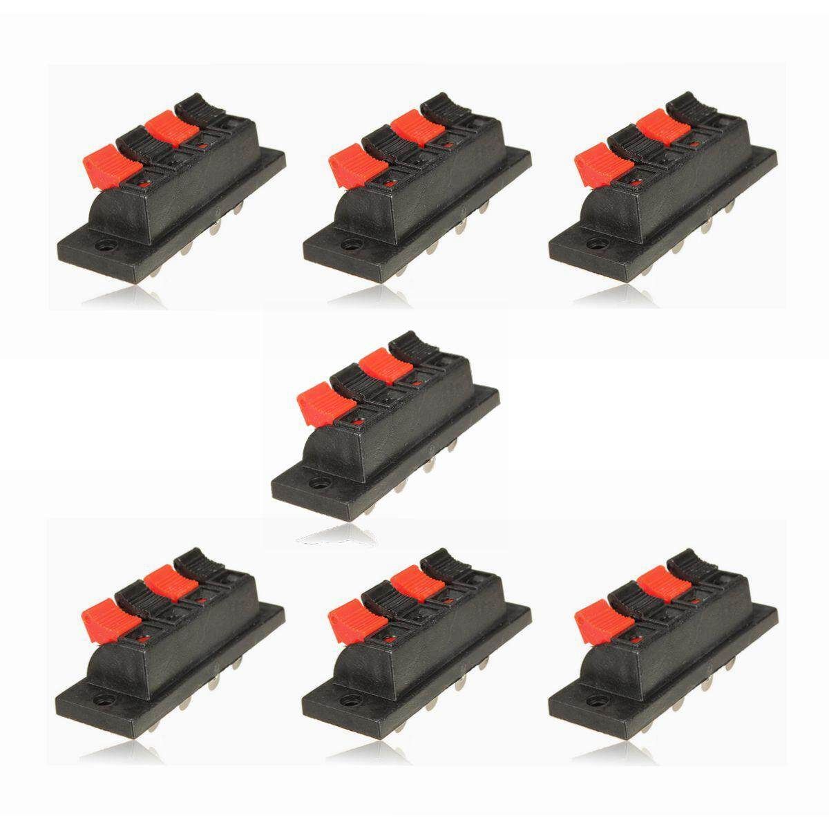 7pcs New 4 - Way Speaker Terminal AMP Stereo Plate Strip Push Release Connector Block