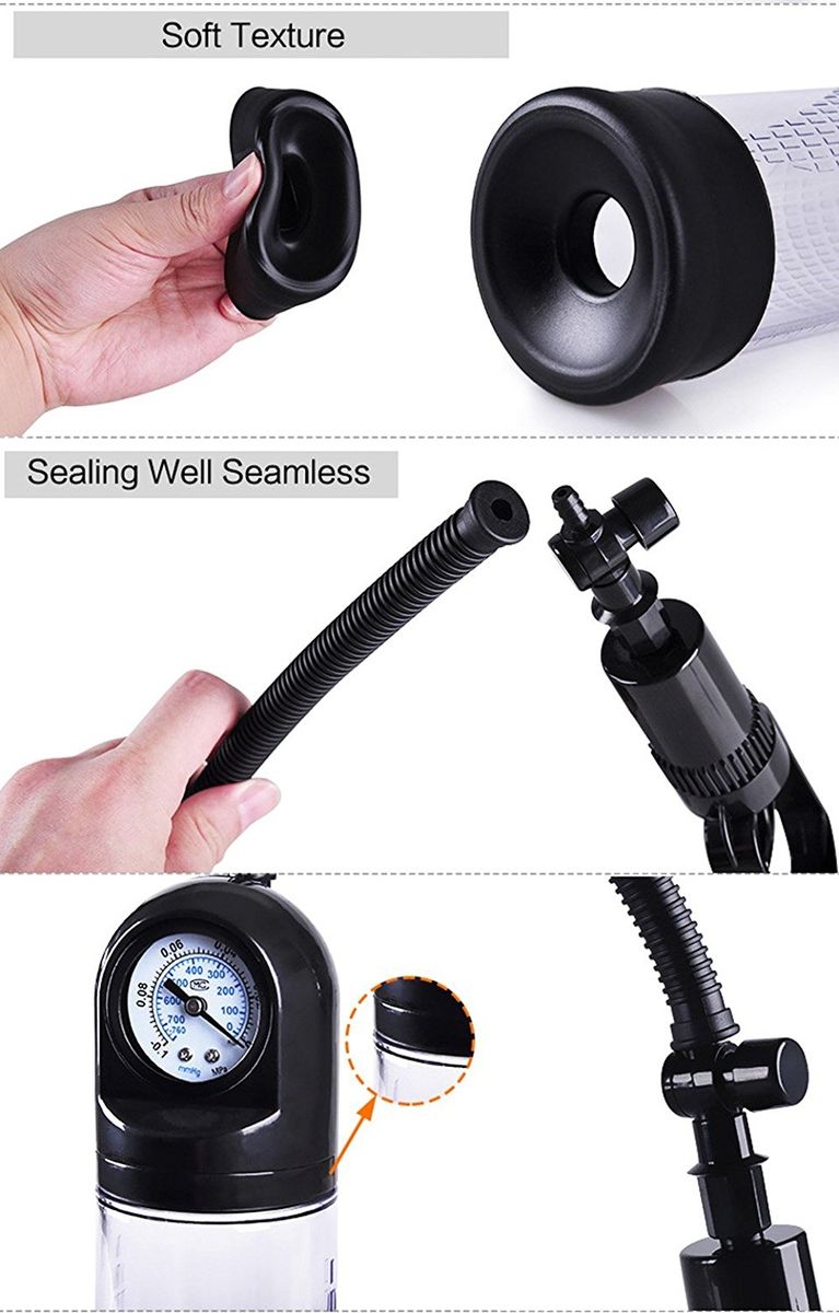 Male Penis Vacuum Pump Air Enlarger Extender Manual Operating Penis Massager For Male Erection Enhancement