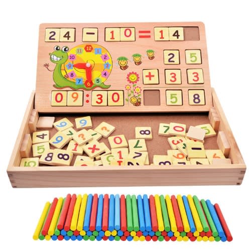 Multi Functional Digital Computing Learning Box With Chalkboard & Clock