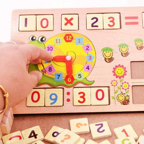 Multi Functional Digital Computing Learning Box With Chalkboard & Clock