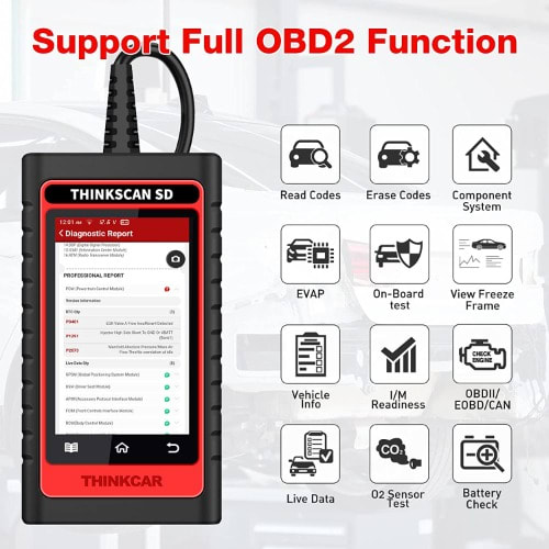 Thinkcar Sd4 Obd2 Scanner Engine Tcm Abs Srs Code Reader With 28 Reset (3 Optional)
