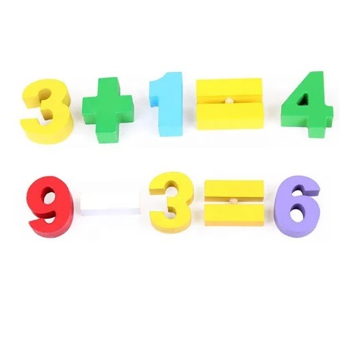 Wooden Educational Toy With Numbers - Abacus And Clock