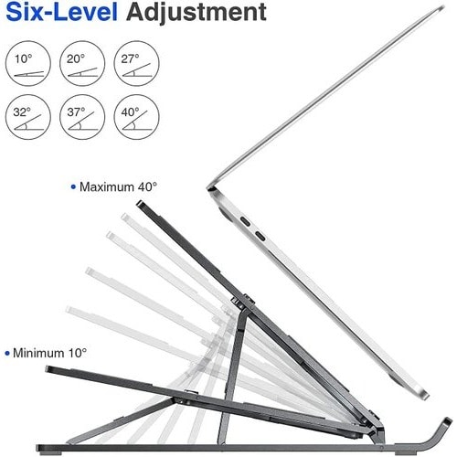 Adjustable Laptop Stand For Desk - Black