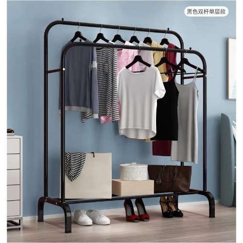 Floor Standing Clothes Hanger-Black