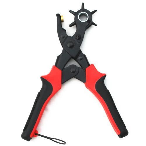 Professional Red Punch Plier With Accessories For Belts Shoes And Bags