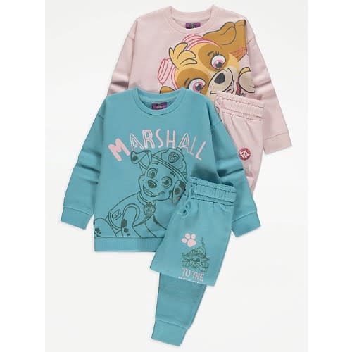 Girls Paw Patrol Character Top & Joggers Set - 2 Pack