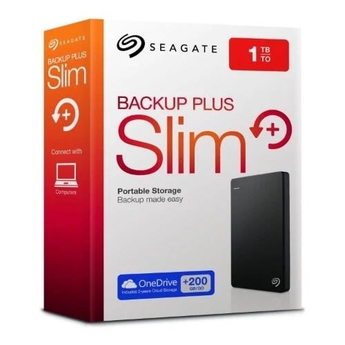 Seagate 1TB Backup Plus Slim External Hard Drive Usb 3.0 2.5"