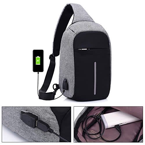 Bobby1 Sling Bag, Anti Theft Travel & Laptop Backpack - Grey