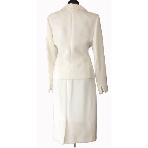 Jacquard Skirt Suit - White
