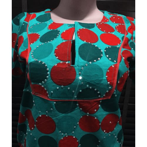 Stoned Ankara Midi Dress With Inner Pocket