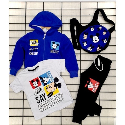 Mickey Mouse Set For Boys - 4Pieces-Blue