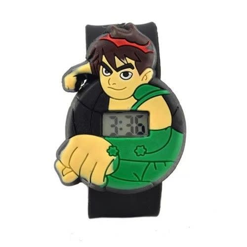 Boy's Ben 10 Cartoon Character Digital Clasp Watch - Black