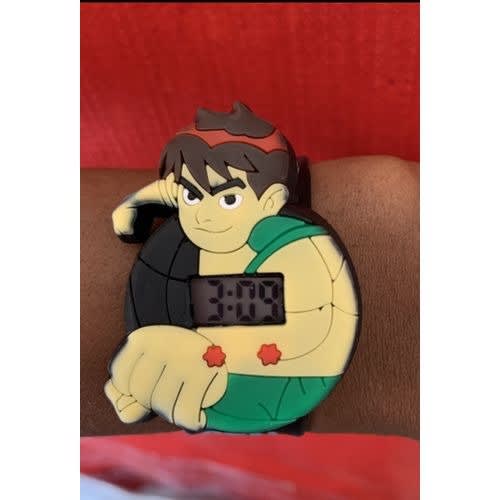 Boy's Ben 10 Cartoon Character Digital Clasp Watch - Black