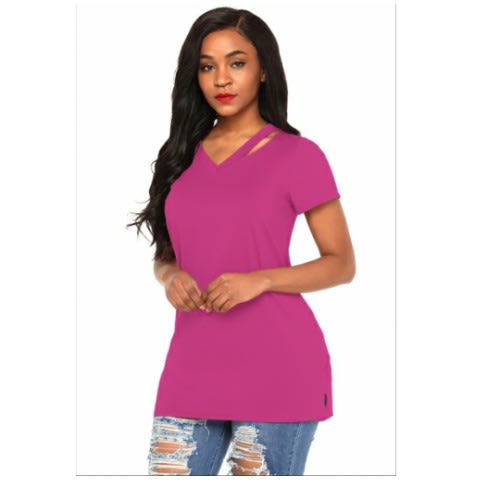 Loose Fit Basic T-shirt - Rosy