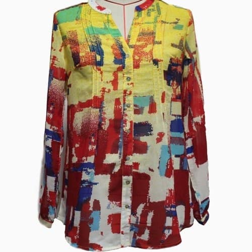 Women's flowery  Chiffon Blouse - Multicolour