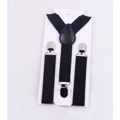 Kids Unisex Dress Shirt With Matching Bowtie And Suspender - White/red/black