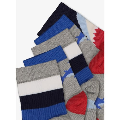 Multicoloured Shark Socks 5 Pack
