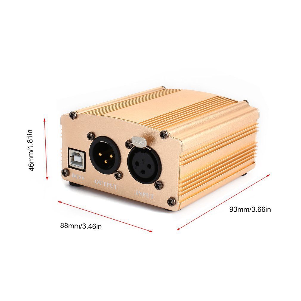 48V USB Phantom Power Supply USB2.0 Cable Dual Plug