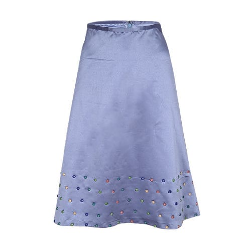 Stunning Ladies Pearl Detailed Skirt With A Flared Design - Sky Blue - Lsk-4663
