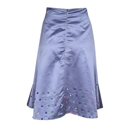 Stunning Ladies Pearl Detailed Skirt With A Flared Design - Sky Blue - Lsk-4663