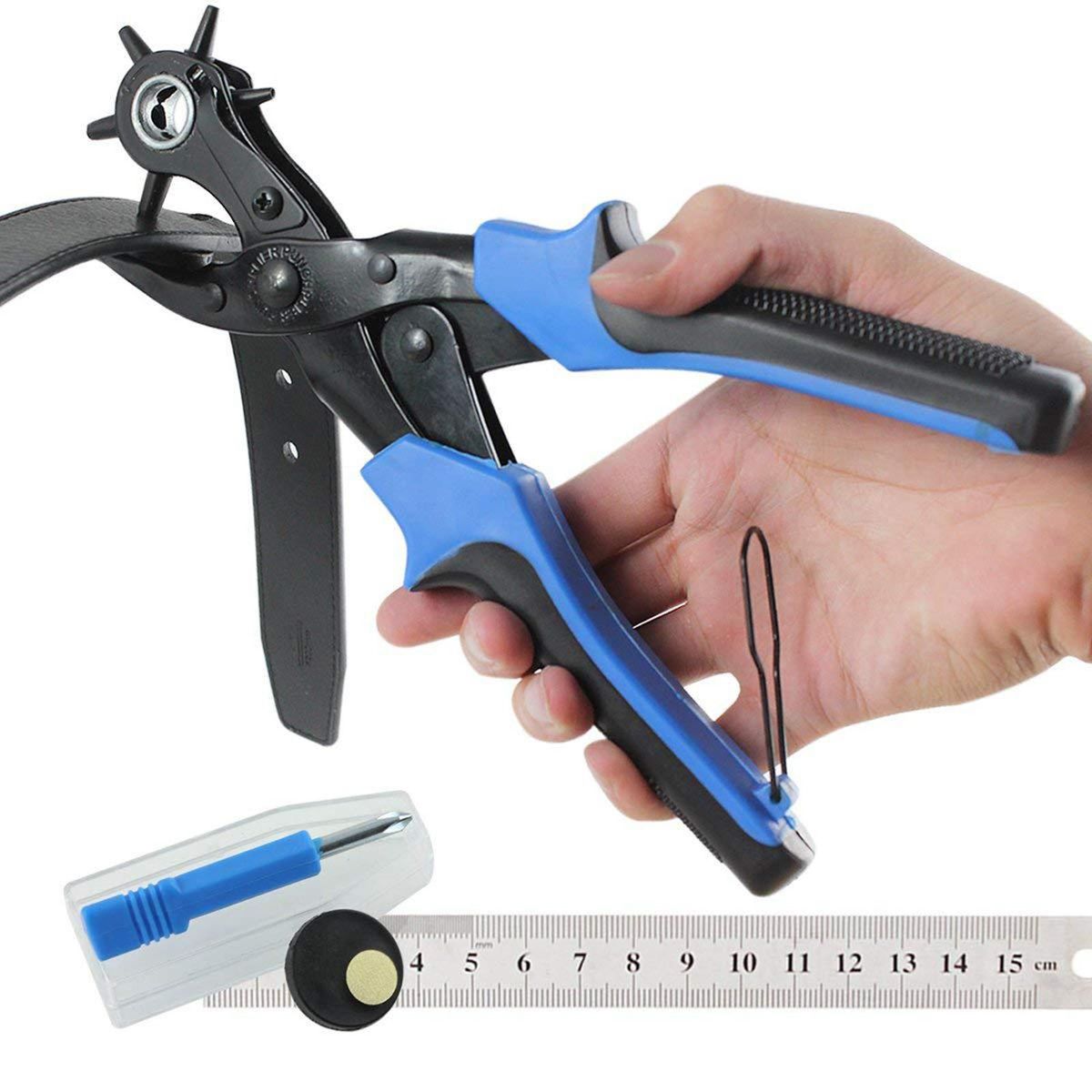 Leather Belt Hole Punch Tool Revolving Punching For Shoe Purses