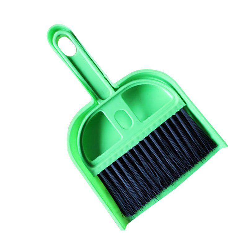 Portable Mini Broom Dustpan Suit Pet Cleaning Broom And Dustpan Pet Cleaning Supplies-Green