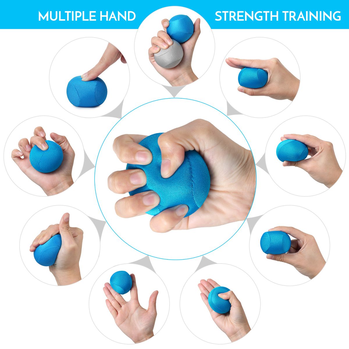 3pcs Hand Trainer Balls Finger Trainer Ball For Stress