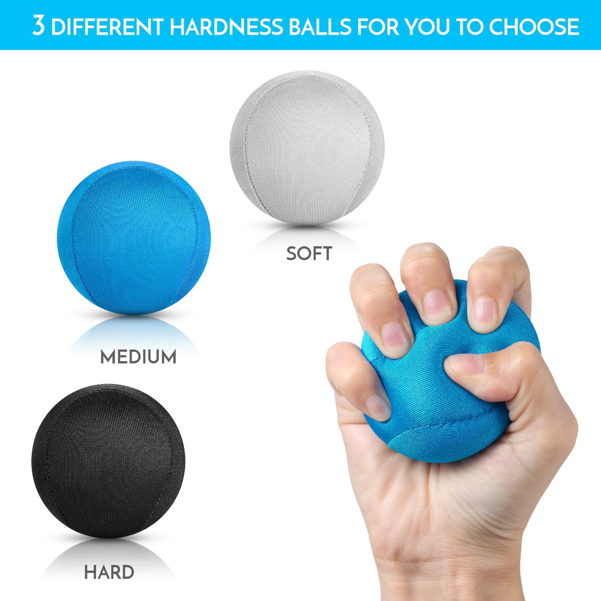3pcs Hand Trainer Balls Finger Trainer Ball For Stress