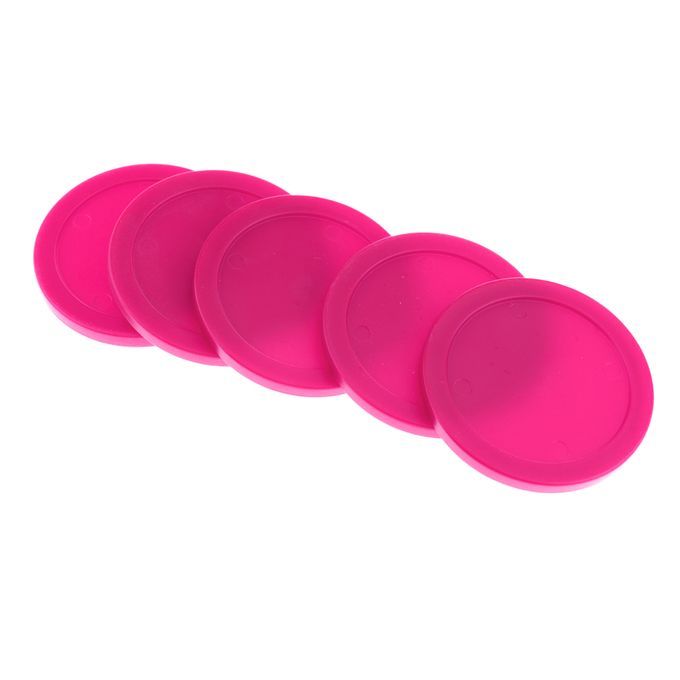 Set 5 Replacement Plastic Air Hockey Pucks For Full Size Air Pink
