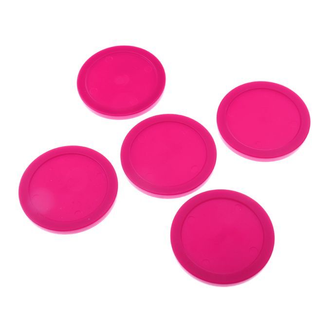 Set 5 Replacement Plastic Air Hockey Pucks For Full Size Air Pink