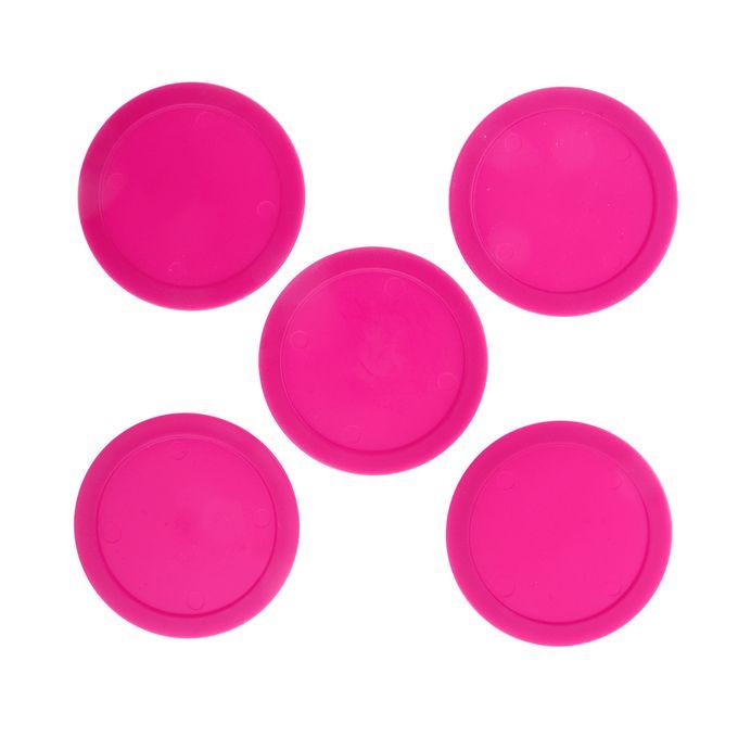 Set 5 Replacement Plastic Air Hockey Pucks For Full Size Air Pink
