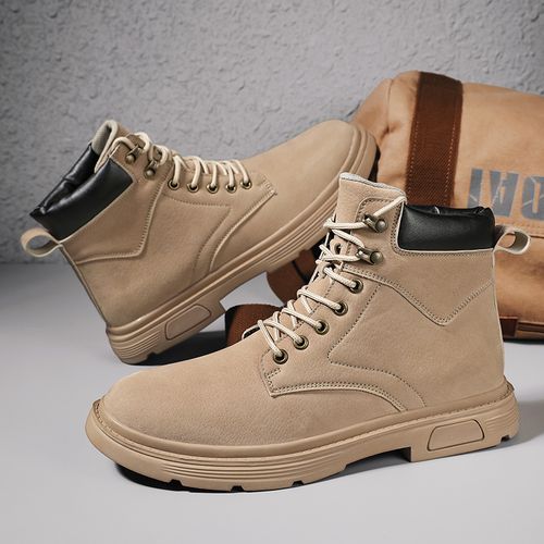 Brown Boots Men Fashion Korean Ankle Boots For Men Trend Outdoor Sneakers Shoes Men Casual High Top Canvas Shoes Men EU 39 -48