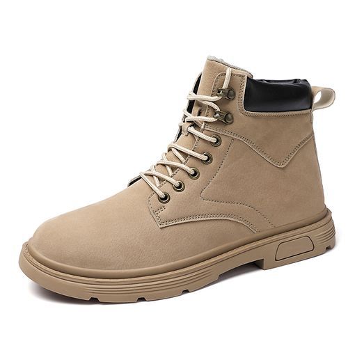 Brown Boots Men Fashion Korean Ankle Boots For Men Trend Outdoor Sneakers Shoes Men Casual High Top Canvas Shoes Men EU 39 -48