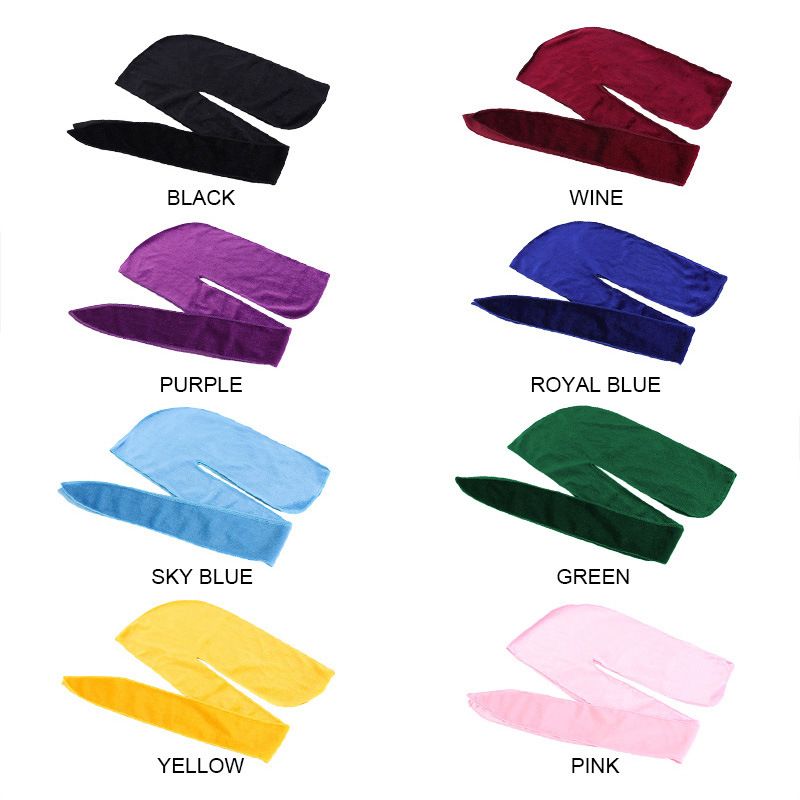 (Black)3-8 Years Unisex Kids Velvet Durags Bandana Turban Hat Doo Rag Waves Cap Headband Wraps XXA