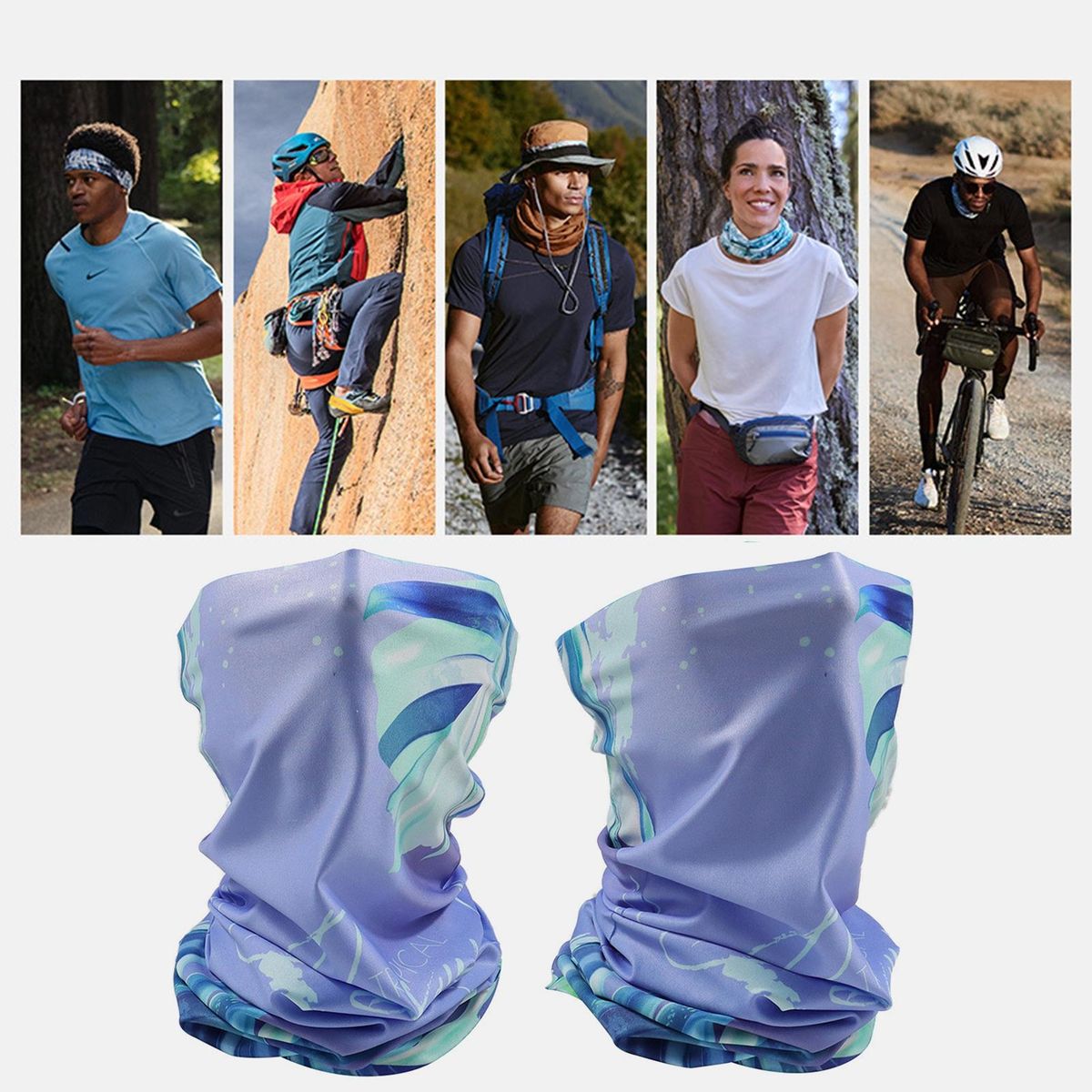 Cycling Face Hood Windproof Dustproof Sunshade-Purple