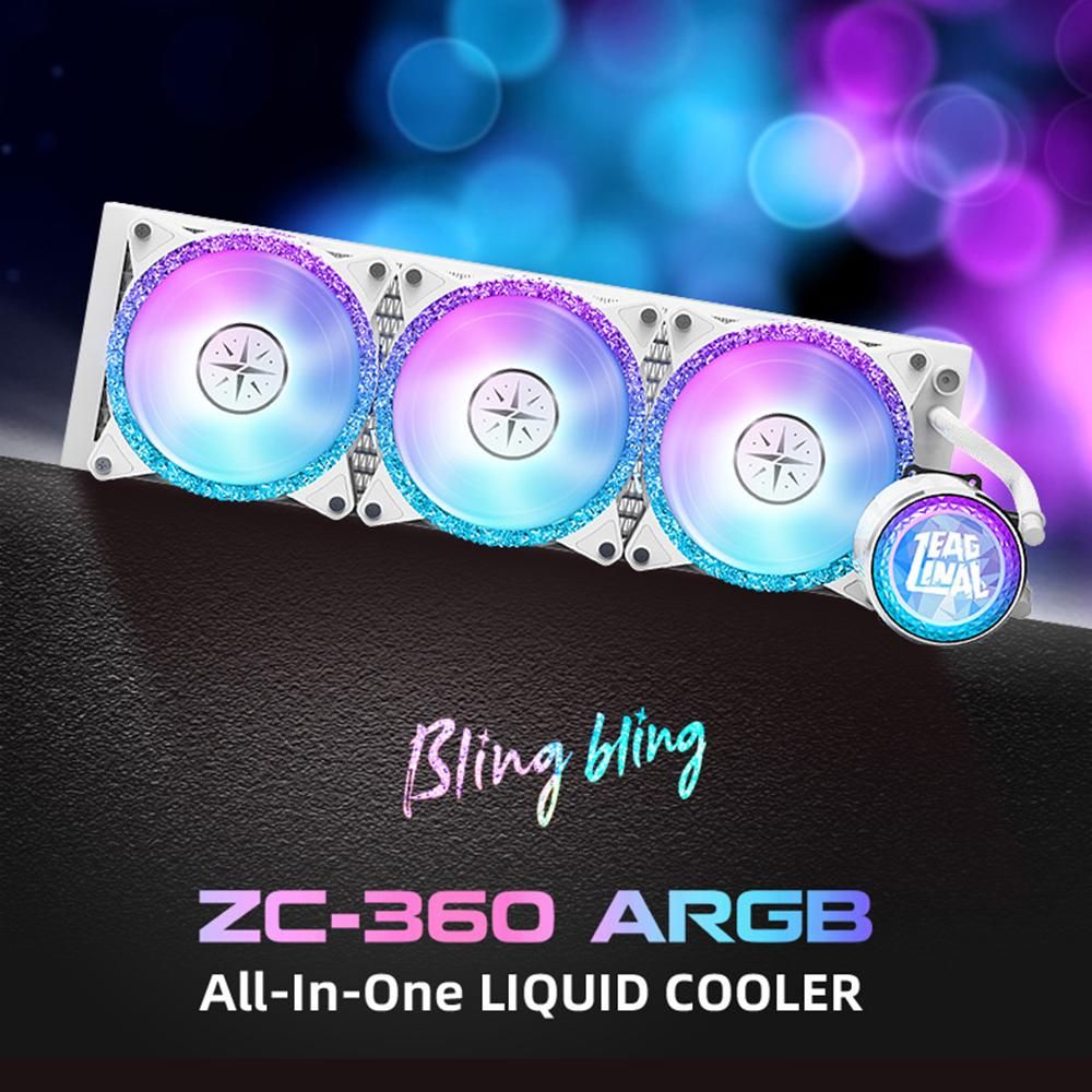 ZEAGINAL 360 A-RGB Integrated CPU Water Cooling Radiator with High-performance PWM Pump High Density Water Pipe Fan Speed: 800-1800 RPM