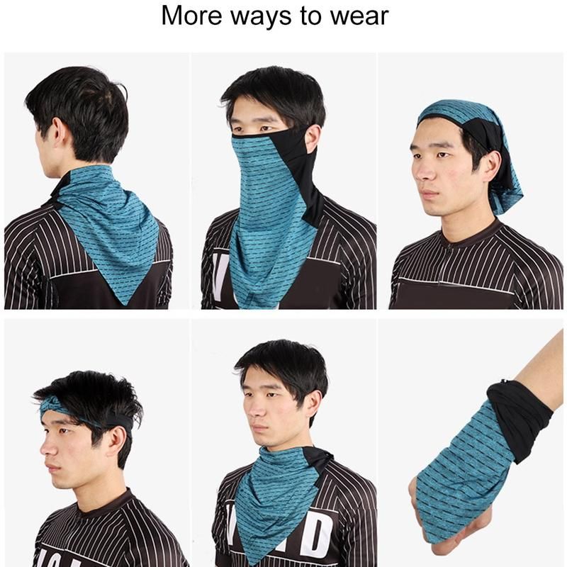 Unisex Riding Anti UV Windproof Triangle Bandana Face-Green