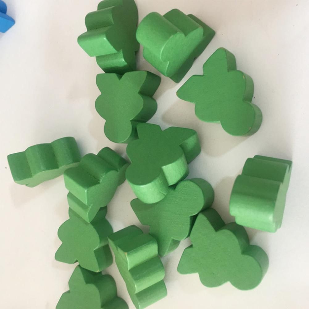 100PCs Children's Diy Puzzle Chess Accessories Color Wooden Humanoid Chess Pieces Fashion Board Game Toy Accessories