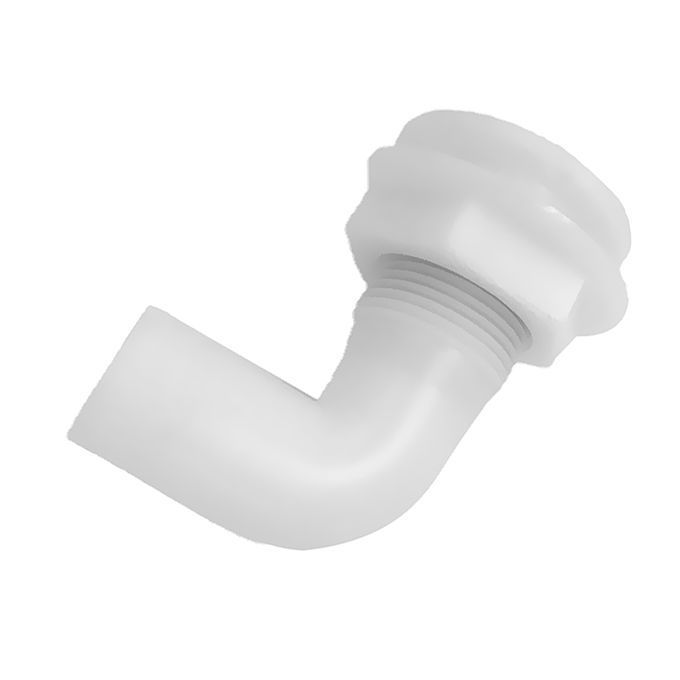1 White Nylon Plastic ThruHull Bilge Pump Hose 90 Ddgree Fits For